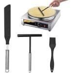 Famanu - Pannenkoekenverdeler en Spatel Set RVS, 3 stuks T-vorm deegverdeler met spatels, accessoires voor thuis keuken bakken en koken