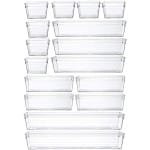 Grace Store 16-pack keukenlade-organizers van transparant plastic, bureaulade-organizer voor make-up, keukengerei en gadgets