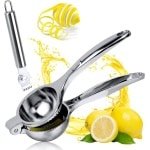 Handmatige Citruspers met 1 Snijder en Accessoires - Zware Citroenpers voor Keuken, Bar, Restaurant - Vaatwasmachinebestendig