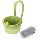 Hangend Gootsteen Zeef Mandje - Meervoudig Gebruiken - Druk om te Legen Afgietmandje met Lap - Handenvrij Keuken Gootsteen Eten Vanger voor Fruit Groente Afval Prullenbak Houder Keuken Accessoires