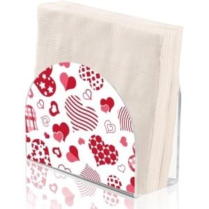 Harten Servethouder - Rode - Acryl - Cocktail - Voedseldispenser - Papierhouder - Tafel Keuken Restaurant - Home Decor - Bar Accessoires