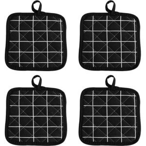 Hittebestendige Pannenlappen Katoen - Warmtebestendig - Multifunctioneel - Keuken Accessoires - Kookliefhebbers - Zwarte Pannenhouders.