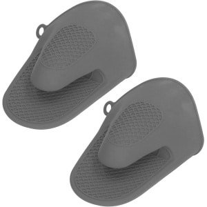 Hittebestendige Siliconen Ovenwanten Mini Grijs (2 Stuks) - Keuken Accessoire