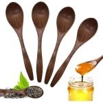 Houten lepels - keukengerei - handgemaakt - natuurlijke - honing - hout - 4 stuks - voor warme dranken - koffie en thee - keuken accessoires - geschikt voor roeren