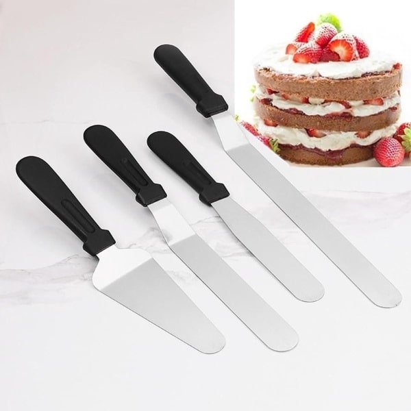 Inovra Plus - Roestvrijstalen taartspatels set met messen en taartschep - Keuken en bakkerij accessoires voor thuisgebruik met kunststof handvat