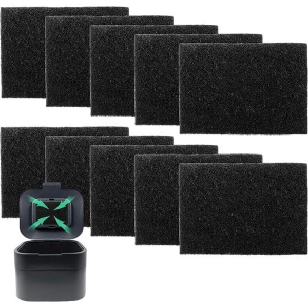 KARZO - 10 stuks biologische afvalemmer keuken koolfilter - actieve koolfilter mat voor Joseph Joseph vuilnisemmer - biologische vuilnisemmer accessoires - compostemmer keukenaccessoires