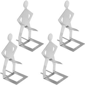 KARZO - 4Pcs Grappige BBQ Hotdog Houder RVS Man Vorm Worst Grills Steunen Sticks Draagbare Nieuwe Barbecue Grill Accessoires voor Kamperen Buiten Picknick Keuken