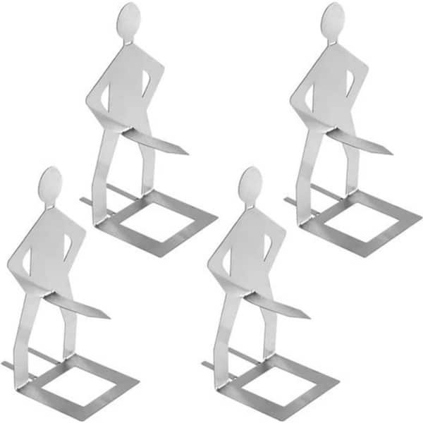 KARZO - 4Pcs Grappige BBQ Hotdog Houder RVS Man Vorm Worst Grills Steunen Sticks Draagbare Nieuwe Barbecue Grill Accessoires voor Kamperen Buiten Picknick Keuken