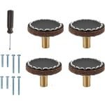 Kastknoppen van leer in zwart design voor kasten en lades - Set van 4 stuks - Geschikt voor huis, keuken, slaapkamer - Kledingkast accessoires