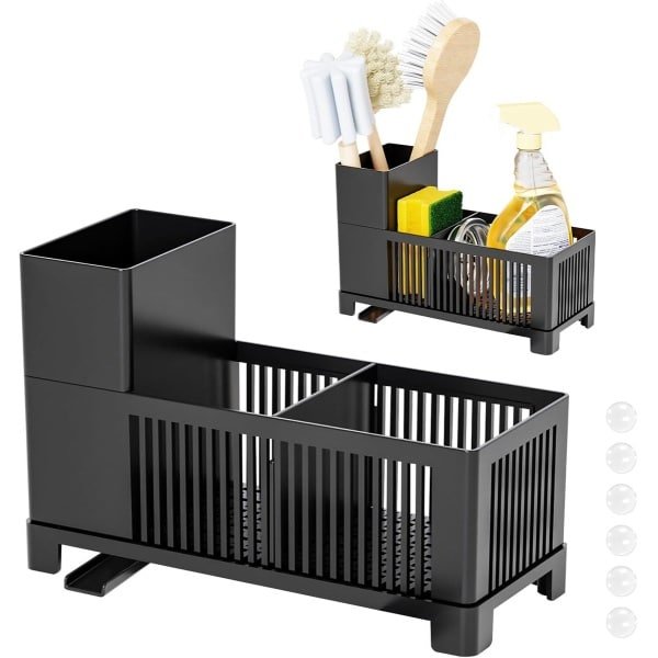 Keuken Gootsteen Organizer - Plastic Gootsteen Organizer met Automatische Druipbak voor Keuken Accessoires - Spons/borstel/zeep Dish
