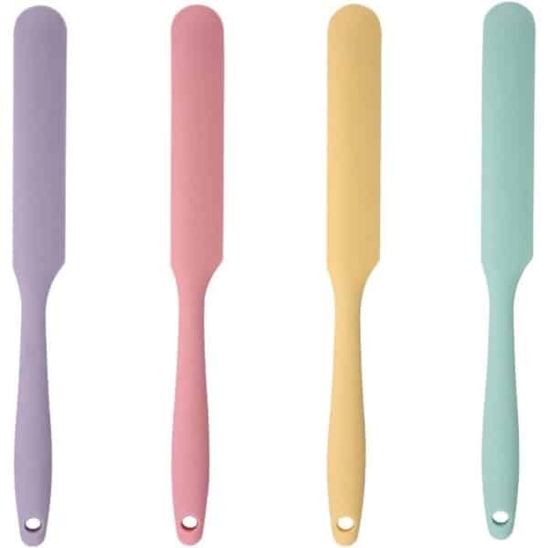 Keukenspatel van Siliconen - 4 stuks - Bakplamuur voor Snoep - Spatel Set - Keukengerei - Accessoires - Geschikt voor Keuken - Multikleur