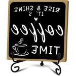 Koffie Bar Teken Decor - Zwart-Wit - IJzeren Stand - Tafelblad Plank Accessoires - Koffiestation Boerderij Keuken Kantoor.