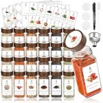 Kruidenpotjes Set van Acaciahout - 24 Organizers voor Keuken met Etiketten en Accessoires