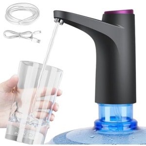 LYPPUL Elektrische waterdispenser, USB-oplaadbaar, automatische drinkwaterpomp, 15 liter waterpomp voor waterfles, oplaadbare waterdispenser voor thuis, camping, kantoor, keuken, school
