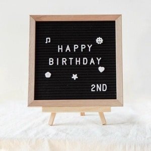 Letterbord 25 x 25 cm - 400 Magnetische Letters - Accessoires - Prikbord met Easel - Premium Memo Bord voor Keuken - Thuis Kantoor en Cadeaus - Zwart