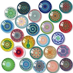 MORCART koelkastmagneten, magneten voor magneetborden, 30 stuks magneten koelkast grappige mandala magneten voor whiteboard keuken strijkijzer kluisjes kantoor accessoires peuters en volwassenen