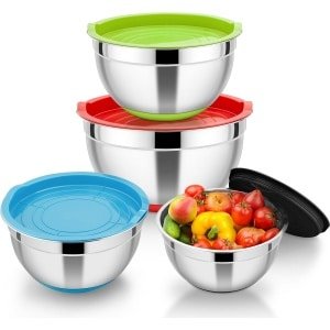 Mengkom Set van 4 - Kleurrijk Keuken Accessoire