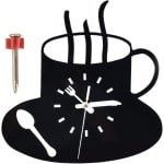 Moderne Acryl 3D Wandklok voor Keuken en Kantoor - DIY Klok - Stille Verwijderbare Klok - Decoratie voor Keuken, Koffiehoek en Winkel - Kunstzinnig Ontwerp - Cafe en Kamer Accessoire.