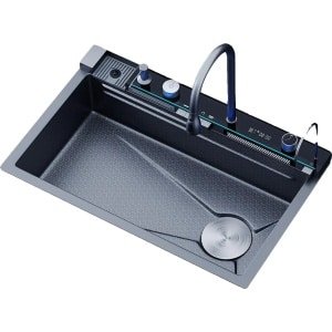 Multifunctionele Gootsteen - Keuken wasbak- Multifunctionele wasbak - Waterval kraan - Inclusief accessoires - 75x45cm