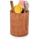 Natuurlijke Mangohouten Kookgereihouder voor Aanrecht - Organiseer Keukengerei en Gadgets