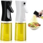 Oliesproeiers 200 ml - Keuken Accessoire voor Air Fryer, Grillen, Salade, BBQ - Glas Oliefles - Heteluchtfriteuse - Bakken - Zwart en Wit