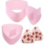 Onigiri sushi persvormen set - Driehoekige sushi vormen - Roze kunststof - Zelfservice - Keuken accessoires