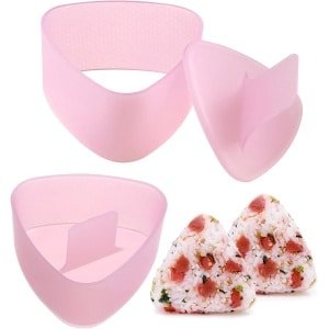 Onigiri sushi persvormen set - Driehoekige sushi vormen - Roze kunststof - Zelfservice - Keuken accessoires