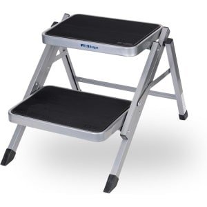 Opvouwbare 2-trede Ladder | Antislip Keuken Standaard | Camping en Caravan Accessoire | Staal met 150 kg Draagvermogen