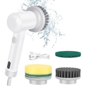 Originele elektrische reinigingsborstel voor badkamer en keuken - power spin scrubber (3 soorten hoofdreiniging)