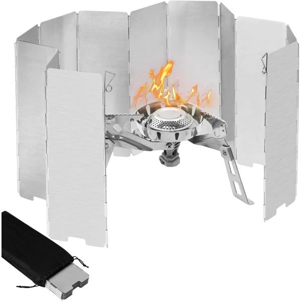 Outdoor camping voorruit, panelen opvouwbaar en verwijderbaar aluminium fornuis, geschikt voor camping keuken gasfornuis bescherming camping accessoires outdoor koken.