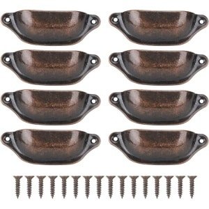 Pack of 8 Vintage Shell Handles - Retro Semicircle Furniture Drawer Handle met Screws - voor Keuken Cabinet, Kast, Woonkamer, Accessoires