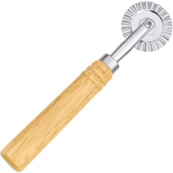 Pasta Cutter Wheel - Zinc Alloy - Lange Houten Handvat - Ravioli Stamp Maker - Press Rolling - Rotary Cutter - Pizza Pastry Tools - Fluted Edge Molds - Thuis Accessoire - Keuken Gadget Functies