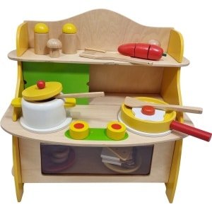 Playwood Keuken Geel - Houten keukentje met accessoires - Compact