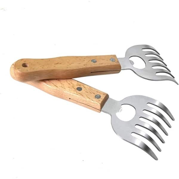 Pulled pork klauwen - BBQ accessoires - RVS vleesklauwen - Zwart - Keukenhulpjes - Voor het verkleinen van vlees - Geschikt voor BBQ en keuken - 2 stuks