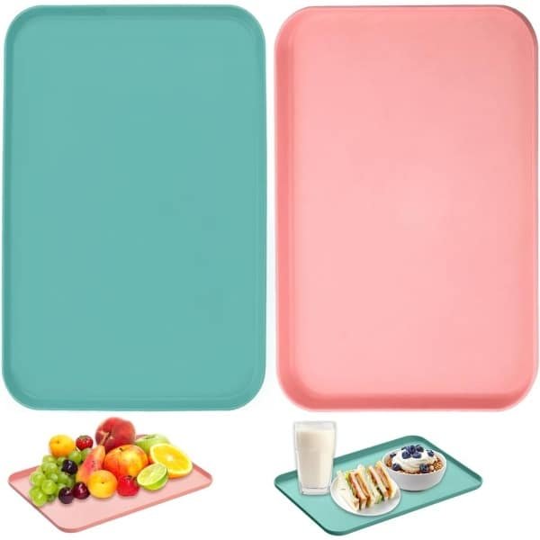 Rectangular Small Tray - 2 Pcs - Plastic Tray - Tea Serving Platter - Coffee Sheet - Keuken Accessoires