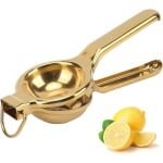 Roestvrij stalen citruspers voor het persen van citroenen en limoenen - Oranje/Goud - Keuken accessoire met handmatige persfunctie