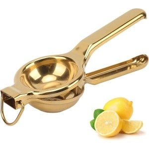 Roestvrij stalen citruspers voor het persen van citroenen en limoenen - Oranje/Goud - Keuken accessoire met handmatige persfunctie