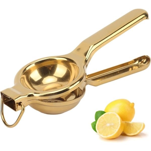 Roestvrij stalen citruspers voor het persen van citroenen en limoenen - Oranje/Goud - Keuken accessoire met handmatige persfunctie