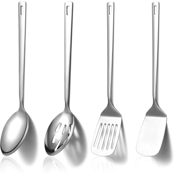 Roestvrijstalen Keukengerei Set 4Pcs, KookgereiSet, Keukengereedschap Spatels Set, Kooklepels, Home Essentials Keuken Gadgets Accessoires
