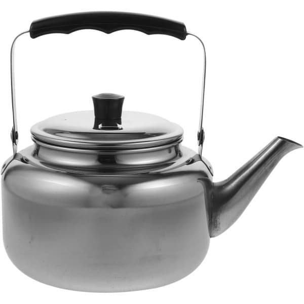 Roestvrijstalen theepot 1,05 l voor keuken, huis en camping met antislip handgreep | Geschikt voor inductie, gas en elektrische fornuizen