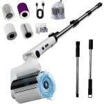 Roterende elektrische reinigingsborstel voor badkamer en keuken met verstelbare hoek, 4 borstelkoppen