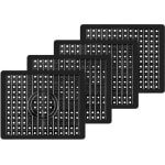 Rubber Gootsteenmat Set van 4 - Spoelbakmat - Afdruipmat - Gootsteen Beschermer - Anti-Kras Bescherming voor Afwasbak - Keuken Accessoires - Gootsteenmat Rechthoekige - Gootsteenmat Zwart