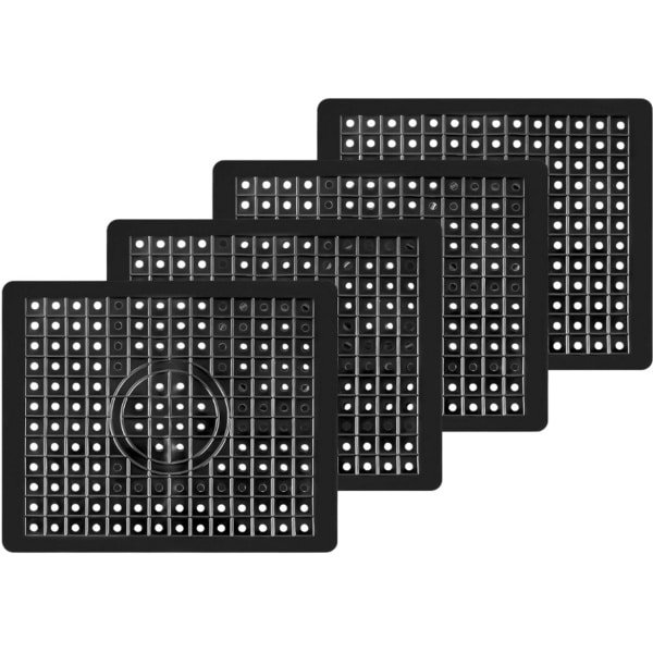 Rubber Gootsteenmat Set van 4 - Spoelbakmat - Afdruipmat - Gootsteen Beschermer - Anti-Kras Bescherming voor Afwasbak - Keuken Accessoires - Gootsteenmat Rechthoekige - Gootsteenmat Zwart