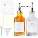 Schenktuit voor olie en azijn - 2 x 500 ml koffiesiroop dispenser set met pomp - keuken koffiebar accessoire