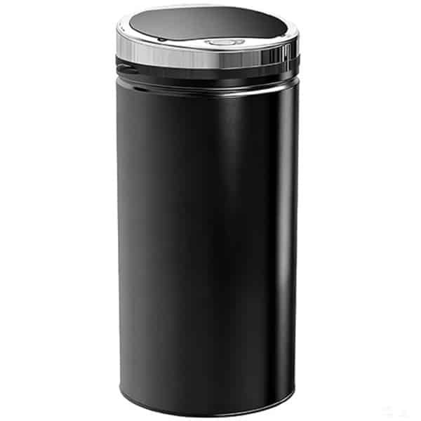 Sensor Prullenbak, stalen elektrische automatische afvalemmer met sensor, geschikt voor badkamer, kantoor, keuken, eetkamer, hygiënisch en gebruiksvriendelijk 30,5 x 30,5 x 68 cm zwart staal