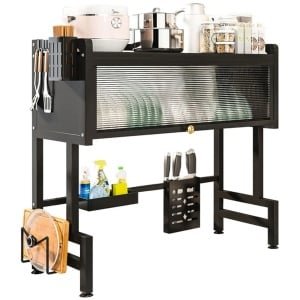 Sensova -Afdruiprek Organizer voor Keuken - Over de Gootsteen Droogrek met Dubbele Laag van Koolstofstaal - Ruimtebesparende Keuken Accessoires voor Borden, Kommen en Keukengerei