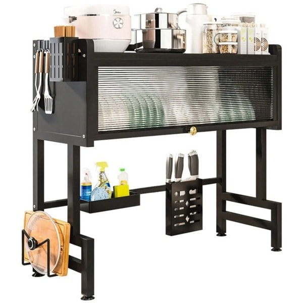 Sensova -Afdruiprek Organizer voor Keuken - Over de Gootsteen Droogrek met Dubbele Laag van Koolstofstaal - Ruimtebesparende Keuken Accessoires voor Borden, Kommen en Keukengerei