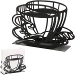 Servethouder van Metaal voor Tafel Papier Opslag - Stijlvol Ontwerp voor Eetkamer, Woonkamer, Bar en Keuken - Handige Accessoire met Zwarte Afwerking