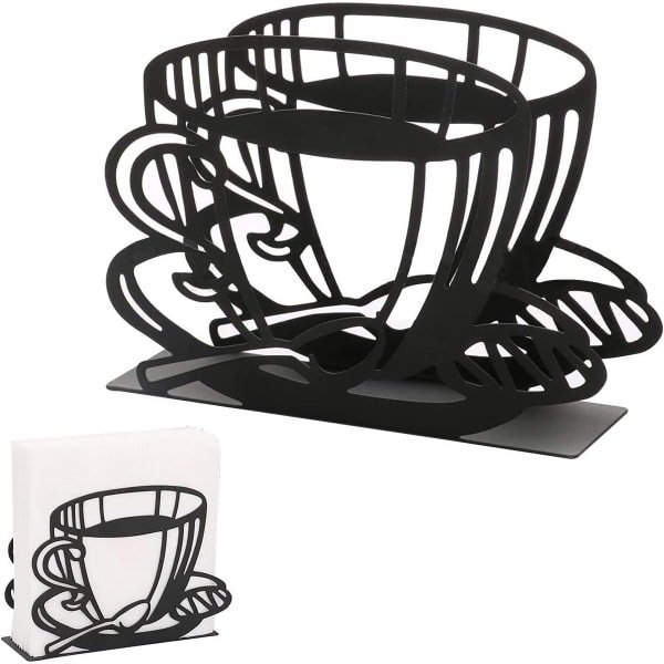 Servethouder van Metaal voor Tafel Papier Opslag - Stijlvol Ontwerp voor Eetkamer, Woonkamer, Bar en Keuken - Handige Accessoire met Zwarte Afwerking