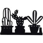 Servethouder voor Zwarte Servetten, Metalen Design met Cactus Motief voor Tafeldecoratie in Woonkamer, Eetkamer, Bar en Keuken - Opslagrek Organisator - Stijlvol Accessoire met Cactus Design
